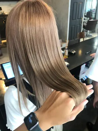 ロング カラー ヘアアレンジ 🤎艶髪×透明感🤎 【𝙔𝙐𝙕𝙐】のヘアスタイル