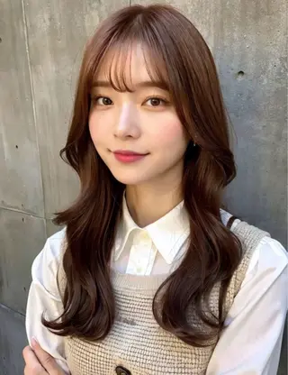 ロング こうき/前髪割れ癖 改善/カット/カラーのヘアスタイル