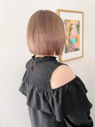 ミディアム ボブ/縮毛矯正 🌟梅田盛一🌟のヘアスタイル