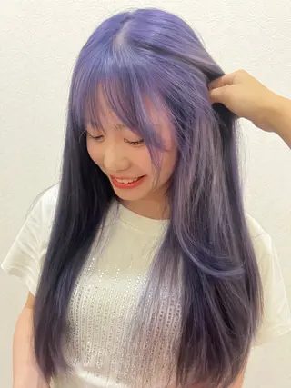 ロング カラー もも なのヘアスタイル