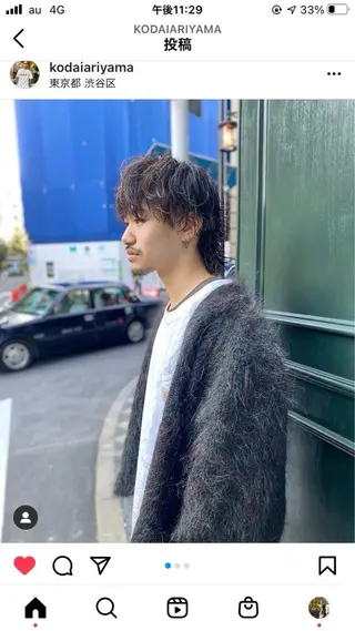 ショート パーマ メンズ ボブ×艶カラー 特化・リクト💥のヘアスタイル