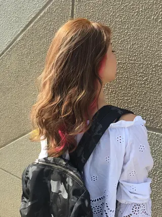 セミロング カラー ヘアアレンジ きむえり/髪質改善 /うねり広がり改善のヘアスタイル