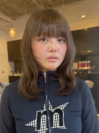 ミディアム カラー 韓国ヘア/wカラー レイヤー/RIN🎀のヘアスタイル