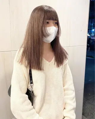 ロング カラー パーマ ヘアアレンジ デザインカラー/ボブ ブリーチカラー/ユリのヘアスタイル