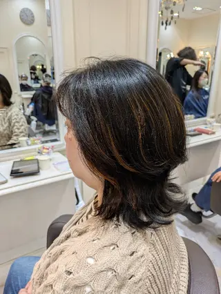 ミディアム Salon de with根本博史のヘアスタイル