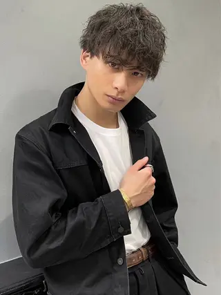ショート パーマ ヘアアレンジ メンズ メンズカット/ ＆ 髙下 幹大のヘアスタイル