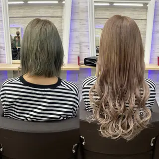 ミディアム カラー ヘアアレンジ アイブロウ LAVENDIA 初音のヘアスタイル