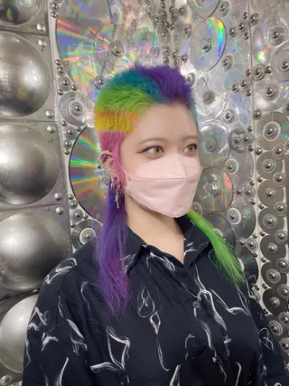 ショート カラー ヘアアレンジ メンズ 🌈派手髪エクステ ブレイズ🌈ひろとのヘアスタイル