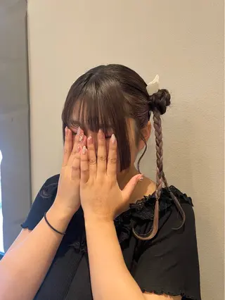 ヘアアレンジ 顔周り/ガーリー /ヘアメ/あつはのヘアスタイル