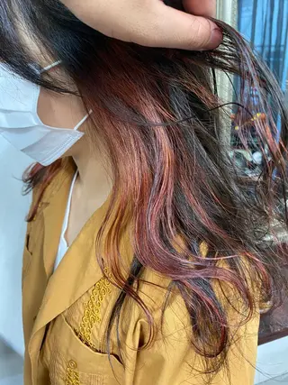 ミディアム カラー パーマ ヘアアレンジ 年間1500人担当 代表 南一路のヘアスタイル