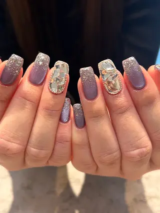 ネイル mellow:ｸﾙﾐ ﹡˖˟༝🎀˖˟ ༝のネイルデザイン