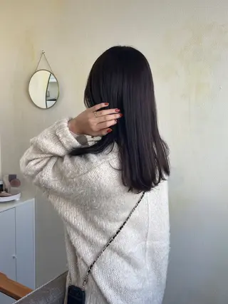 ロング カラー 🍋透け感カラー🍃 オリーブ🍐Kahoのヘアスタイル