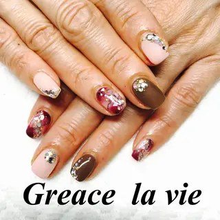 セミロング カラー パーマ ヘアアレンジ キッズ ネイル マツエク・マツパ Greace la vie所属・Greace  la vieのネイルデザイン