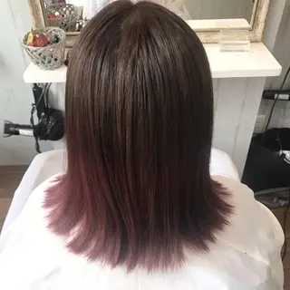 ロング カラー チビ編み込みエクステ シールEXどぅ〜すのヘアスタイル