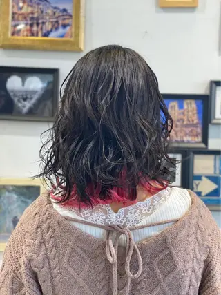 ミディアム カラー 和田 真弥のヘアスタイル