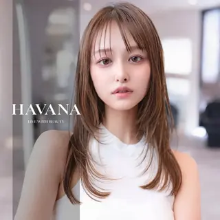 セミロング カラー HAVANA.立川 【レイヤー/韓国】のヘアスタイル