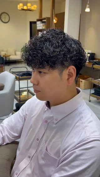 パーマ メンズ むらたナチュラルパー マ🌀透明感カラーのヘアスタイル