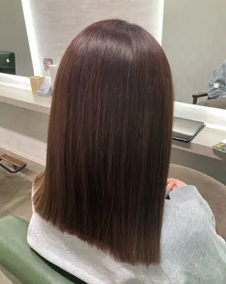 セミロング カラー 縮毛矯正/ /関内/あべももこのヘアスタイル