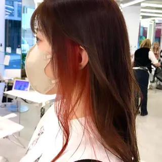 ロング カラー パーマ ヘアアレンジ メンズ キッズ Shanti所属・ボブ×自然な縮毛矯正 RYOGAのヘアスタイル