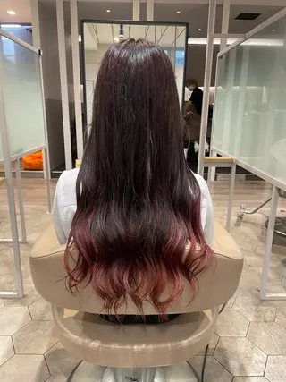 ロング 縮毛矯正×髪質改善× 艶髪カラー 小笠原躍のヘアスタイル