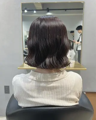ミディアム カラー パーマ akane/ボブ /ブラウンベージュのヘアスタイル