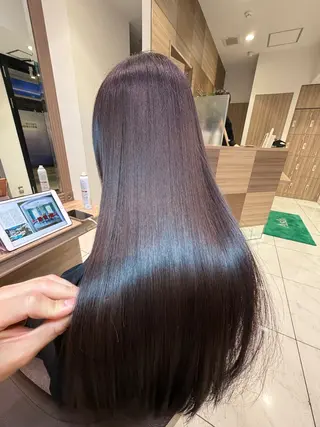 ロング 学割 悟 韓国風艶髪縮毛矯正のヘアスタイル