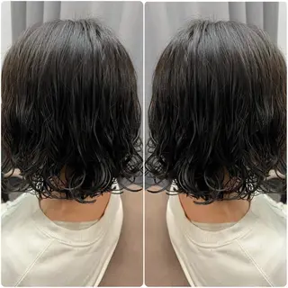 ミディアム パーマ 石川 晴那のヘアスタイル