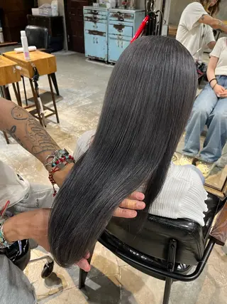 ロング カラー ヘアアレンジ ハイトーン/美髪矯正 🍃大江拓実のヘアスタイル