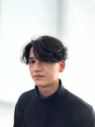 ミディアム パーマ メンズ Ryo 難波 メンズサロンのヘアスタイル