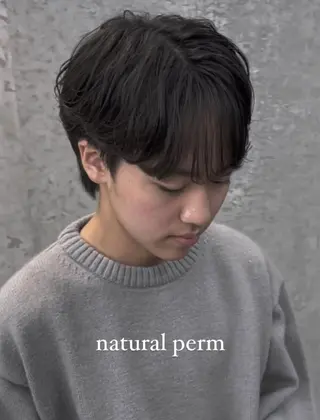ショート カラー パーマ メンズ キッズ 栄💗レイヤーカット |パーマ|haruのヘアスタイル