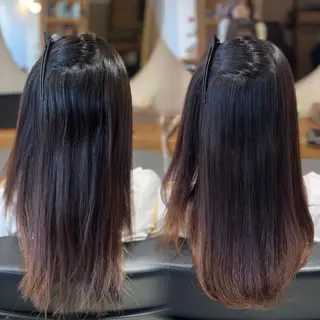 セミロング 塩川ももこ/ 自然な縮毛矯正のヘアスタイル