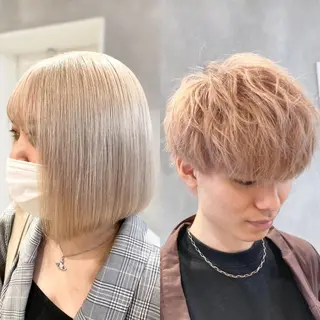 ショート カラー メンズ ハイトーン×レイヤー ／遠藤将太のヘアスタイル