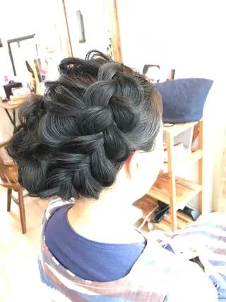 セミロング ヘアアレンジ 早朝✨ヘアセット 着付け/清水玲歌のヘアスタイル