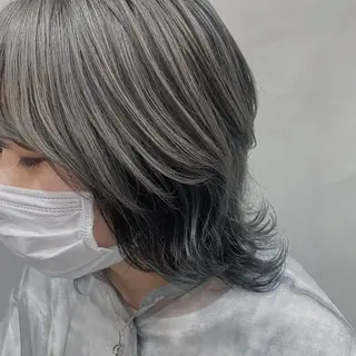 セミロング 暖色カラー🍊 せきゆうかのヘアスタイル