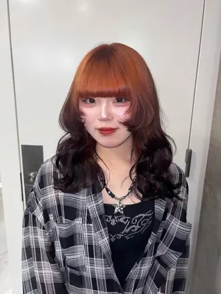 セミロング カラー 💫miyu💫デザ インカラー/アレンジのヘアスタイル