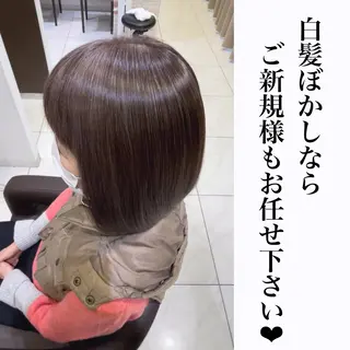 ミディアム 縮毛矯正/髪質改善 継続する美髪のヘアスタイル