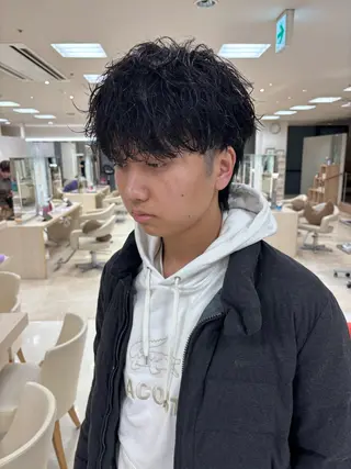 パーマ メンズ 湘南/メンズパーマ/ ハイライト/ユチカのヘアスタイル