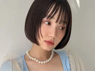 ショート MIYU透明感カラー ブリーチなしWカラーのヘアスタイル