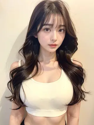 ロング カラー 🩵髪質改善🩵 韓国ヘア🩵花澤みりのヘアスタイル