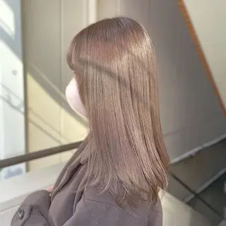ミディアム カラー パーマ ヘアアレンジ メンズ キッズ ネイル マツエク・マツパ 切りっぱなしヘアボブ ミディアムヘアRYOのヘアスタイル