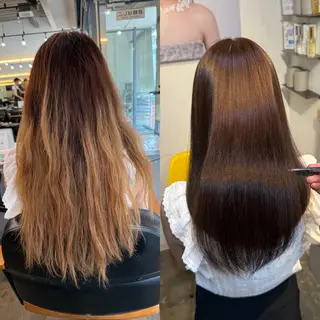 セミロング 縮毛矯正/レイヤー カット⭐️SHOTAのヘアスタイル