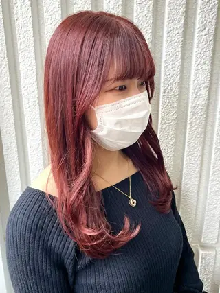 ロング カラー レイヤーカット☆顔ま わりカット＊田村りおのヘアスタイル