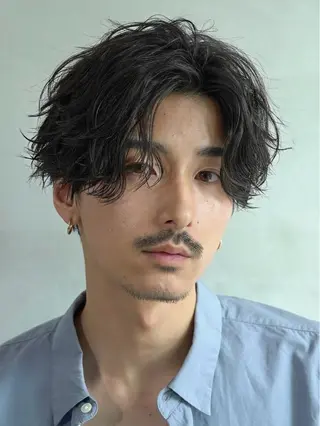 ミディアム パーマ メンズ fifth天神パーマ 特化/大田宗一朗のヘアスタイル