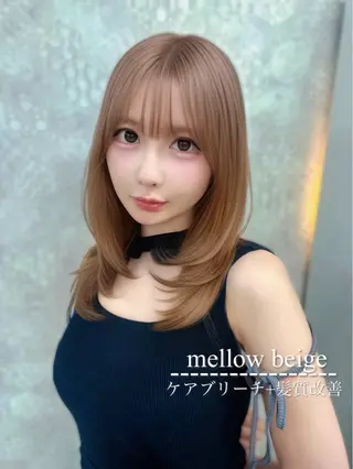 セミロング カラー ダブルカラー特化💍 tiam💍韓国ヘアのヘアスタイル