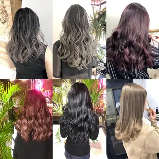 ロング カラー 白髪ぼかしハイライト バレイヤージュヤマトのヘアスタイル