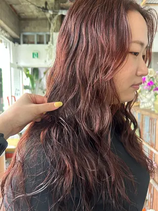 ロング カラー パーマ maho/垢抜け カラーパーマメイクのヘアスタイル