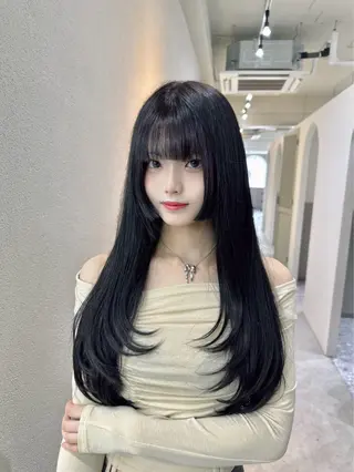 ロング カラー 韓国レイヤー透明感 カラーヨウスケのヘアスタイル