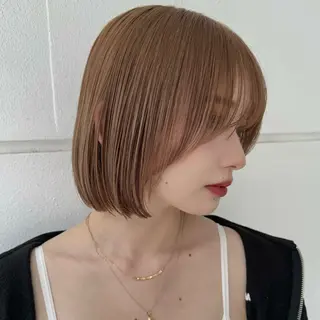 ショート カラー ボブ/地毛風縮毛矯正 茉青🤍新宿代々木のヘアスタイル