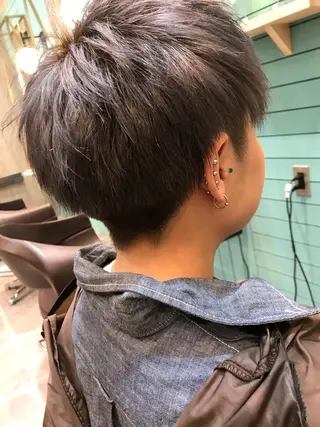 ショート カラー パーマ メンズ キッズ マツエク・マツパ レイヤー＆カラー 人気美容師倉崎涼のヘアスタイル