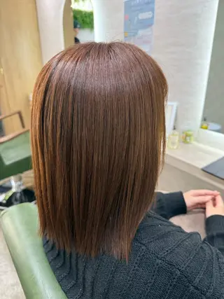 ミディアム カラー 縮毛矯正/ /関内/あべももこのヘアスタイル